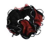 Ruilogod Collier de perles de décoration intérieure cheveux Tie Ponytail Holder Noir Rouge