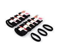Ruilogod Cordes en nylon enduit élastique pour cheveux bande Coiffure queue de cheval titulaire Black