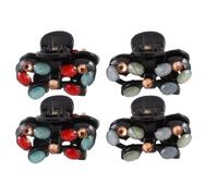 Ruilogod Décor strass coloré papillon Forme plastique cheveux griffe clip 4 pièces