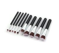 Ruilogod Ensemble de pinceaux de maquillage en nylon avec manche en bois pour femme Noir 98 db2 d3 d2c e46