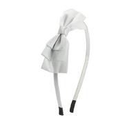 Ruilogod Femmes Trois Couche Bowtie Décor Polyester Courtiers Courtiers Hoop Silver Ton