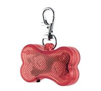 Ruilogod Forme de l'os de chien en plastique 3 modes LED flash lumière de sécurité Pendentif Nom ID Tag rose