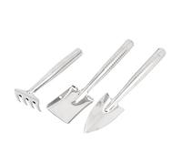 Ruilogod Home Jardin Plante Métal Rake Spa Outils de jardinage Set 3 pcs
