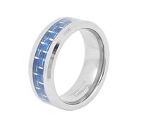 Ruilogod Inside Man en fibre de Imprimer Bague ton argent bleu US 7 3/4