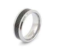 Ruilogod Inside Man en fibre de Imprimer Bague ton argent noir US 10 1/2