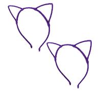 Ruilogod Lot de 2 bandeaux en polyester pour femme avec oreilles de chat Violet (id:9f 2fe bc f6e 66b