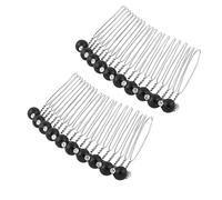 Ruilogod Lot de 2 épingles à cheveux avec strass pour femme Noir (id: a5a 2ec 98c dcf a69)