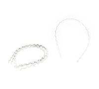 Ruilogod Lot de 5 serre-têtes en métal argenté pour femme