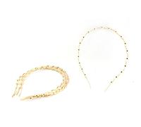 Ruilogod Lot de 5 serre-têtes en métal pour femme Doré (ID : 13 e0d 64 089 0fa