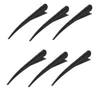 Ruilogod Lot de 6 barrettes crocodiles en métal avec motif floral Noir (id:90 8ba 13 cce 4f5