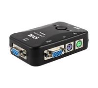 Ruilogod Mâle Mini Din 6Pin PS / 2 2 Port PC Sélecteur d'ordinateur VGA KVM Switch Box Box Noir