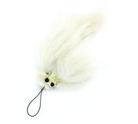 Ruilogod Mesdames Beige Bowtie en fausse fourrure Fox Charm Bracelet blanc