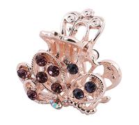 Ruilogod Mini pince à cheveux en métal avec strass incrustés 6 dents - Ton doré (id:6b 9d8 04 1b9 1ee