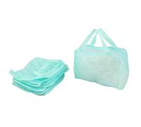 Ruilogod Modèle Floral en Plastique tricotation Maquillage de beauté Stockage Sac de beauté 5 pcs Vert