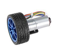 Ruilogod Moteur d'engrenage de codeur DC 12V 600RPM avec support de montage 65mm Kit de roue 1 Ensemble pour Smart Car Robot DIY