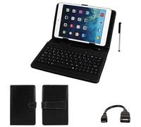 Ruilogod Noir PU Clavier USB en Cuir Support Housse avec Stylet pour 7" Tablet