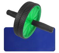 Ruilogod Noir Vert Plastique Dur Dual Roue Type Abdominal Fitness Exercice Rouleau W Knee Pad