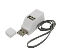 Ruilogod PC Portable USB 2.0 3 Ports Hub rectangulaire Blanc + Dragonne