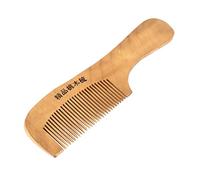 Ruilogod Peigne en bois à 27 dents pour soin des cheveux bouclés et raides Marron 18 cm