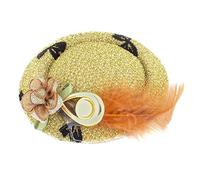 Ruilogod Pince à cheveux crocodile avec plumes d'imitation perle Orange