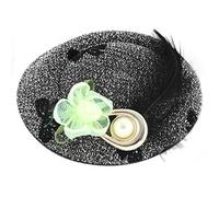 Ruilogod Pince à cheveux crocodile avec plumes et perles d'imitation Noir (id:06 081 61 f0e 1f7