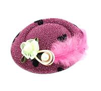 Ruilogod Pince à cheveux crocodile avec plumes roses et perles synthétiques noires (id:02 973 7f c12 aa2