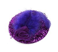 Ruilogod Pince à cheveux en forme de mini chapeau avec plume Violet (id:34 0c6 bb e8b fc7