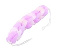 Ruilogod Pouf de douche à double sangle pour la maison, la salle de bain, la douche, violet et blanc (id:17 b4d 70 e9a cb5