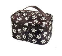 Ruilogod Trousse de maquillage avec fermeture éclair et motif patte de chien - Couleur café (id:4a 973 d6 7aa b84