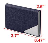 Ruilogod Voyage extérieur Faux Cuir Fermeture magnétique Business Nom Credit ID Card Boîte De Boîtier Porte-conteneur Organisateur Navy Bleu