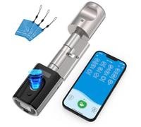 RUILON Serrure connectee Porte Entree F41 - IP65 Serrure Empreinte Digitale avec 3 Cartes RFID Cylindre biometrique Longueur de Cylindre 40x30 réglable pour des Portes de 50 à 100 mm d'épaisseur