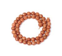 Ruilong Face Sable Doré Perles de pierre précieuse Pierre naturelle Perles pour fabrication de bijoux, doré, 12MM