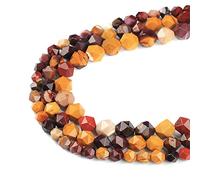 Ruilong Perles en pierre naturelle à facettes de qualité AA+ pour la fabrication de bijoux (jaspe ookaïte, 6 mm)