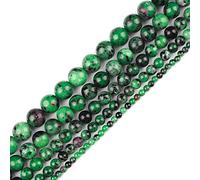 Ruilong Perles en vrac naturelles, véritables pierres précieuses rondes lisses pour la fabrication de bijoux, environ 39,3 cm, Epidote Clinozoisite, 6MM