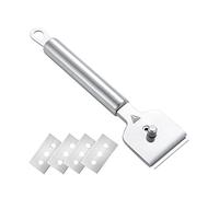 Ruilonghai Grattoir pour Plaque vitrocéramique en Acier Inoxydable,Grattoir à Verre avec 4 Rechange | Grattoir pour enlever Les Autocollants avec 4 Rechange, plaques