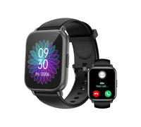 RUIMEN Montre Connectée Homme Femme avec Appel Bluetooth Smartwatch avec Podometre Cardiofrequencemetre Oxymetre Montre Sport pour iPhone Android Etanche IP68 Notification Chronometre Meteo Noir