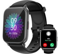 RUIMEN Montre Connectée Homme Femme avec Appel Bluetooth Smartwatch avec Podometre Cardiofrequencemetre Oxymetre Montre Sport pour iPhone Android Etanche IP68 Notification Chronometre Meteo Noir