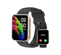 RUIMEN Montre Connectée Homme Smartwatch avec Appel Bluetooth Montre Sport Waterproof avec Podometre Cardiofrequencemetre Oxymetre Multisport Chronometre Notification SMS/Appel (Black Gold)
