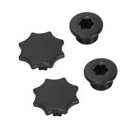 Ruimou 2Pcs Vis De Couvercle De Manivelle Creuse en Alliage D'aluminium Noir M18 pour Pédalier De VTT