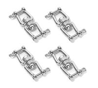 Ruimou 4 pièces 316 anneau pivotant universel à double manille en acier inoxydable M4x52mm pour jardin, cour, bateau, randonnée, camping, extérieur