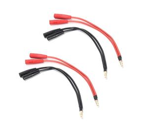 Ruimou 4pcs 4mm fiches bananes mâle vers 2 adaptateurs femelles pour drones, avions rc, charge de batterie, appareils électroniques