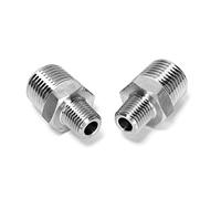 Ruimou Lot de 2 raccords en acier inoxydable (1,27 cm à 6,35 mm) NPT mâle pour adaptateur de robinet, connecteur adaptateur de tuyau d'aérographe