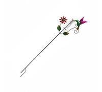 RUINBNC Artistic Hummingbird Shaped Rainfalls Gauges Iron Functional Outdoor Rain Measuring Device Decorative Tool for Patios Borosilicate Glass Rain Measure