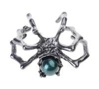 RUINBNC Bagues araignées punk avec pierre de lune mystérieuse taille réglable pour femme, bijoux d'art sombre, bijoux punk sombres, bagues araignées mystérieuses, styles réglables, Moyen, Comme décrit