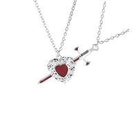 RUINBNC Collier pour couple avec pendentif en forme de cœur et rapière - Symbole d'amour significatif - Chaîne réglable - Cadeau d'anniversaire de mariage - Collier pour couple - Motif cœur rapière