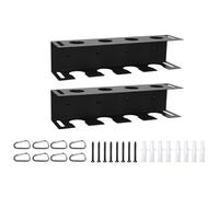 RUINBNC Heavy Duty Metal Baseball Bat and Ball Holder with Hooks Space Saving Wall Mount and Ball Organiser Rack Rack