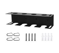 RUINBNC Heavy Duty Metal Baseball Bat and Ball Holder with Hooks Space Saving Wall Mount and Ball Organiser Rack Rack