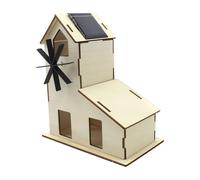RUINBNC Paintable Wooden Windmill Solar Explorers Educational Science Learning Project Educational Solar Power Windmill Toy