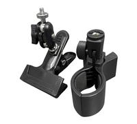 RUINBNC Pince de bureau rotative à 360 degrés pour microphones, sèche-cheveux à main, ventilateur à main avec ouverture de 60 mm, support de base à double clip