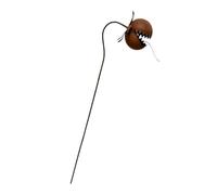 RUINBNC Piquet de jardin en forme de fleur carnivore réglable S | Piquet en métal rouillé - Accessoires de décoration pour jardin extérieur - Décoration florale en fer